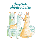 Anniversaire animé avec des lamas adorables